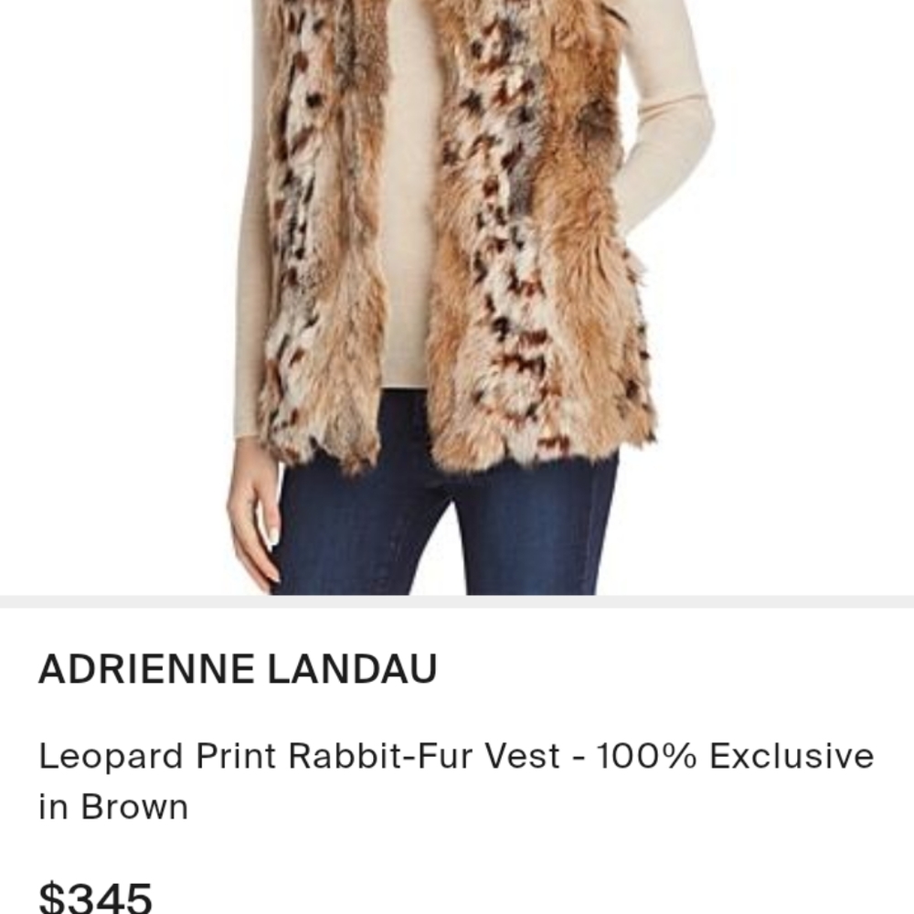 Adrienne Landau Leopard Print Rabbit-Fur Vest - Picture 2 of 7